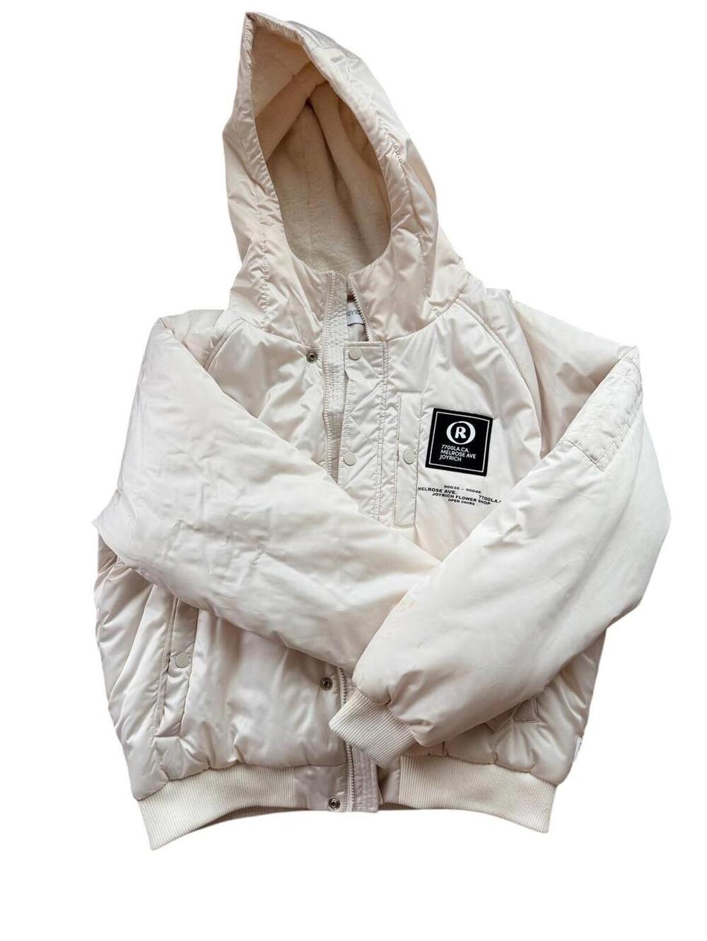 Joyrich Teddy Bear Puffer Jacket - Size Large - Cream